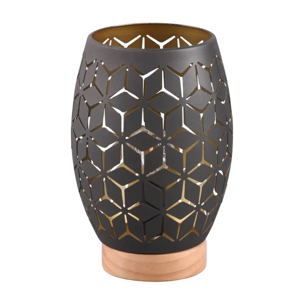 LAMPADA DA TAVOLO 1 LUCE METALLO NERO-ORO E27 BIRKITA LAMPADA DA TAVOLO 1 LUCE METALLO NERO-ORO E27 BIRKITA