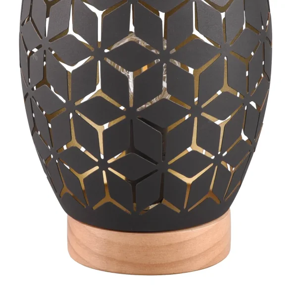 LAMPADA DA TAVOLO 1 LUCE METALLO NERO-ORO E27 BIRKITA LAMPADA DA TAVOLO 1 LUCE METALLO NERO-ORO E27 BIRKITA