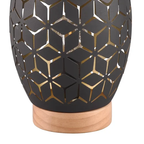 LAMPADA DA TAVOLO 1 LUCE METALLO NERO-ORO E27 BIRKITA LAMPADA DA TAVOLO 1 LUCE METALLO NERO-ORO E27 BIRKITA