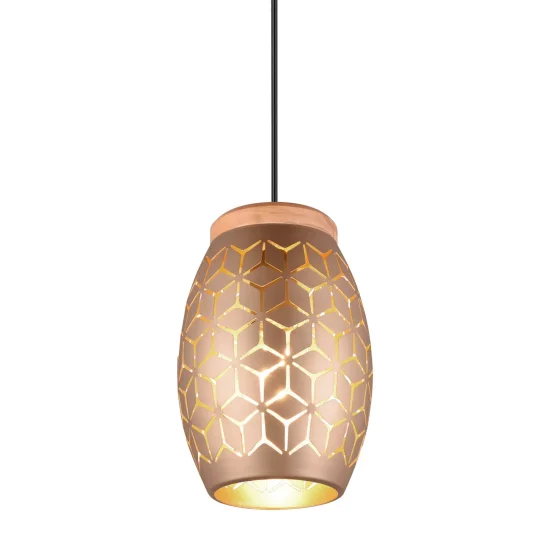 SOSPENSIONE DA SOFFITTO 1 LUCE METALLO CAFFÈ E27 BIRKITA