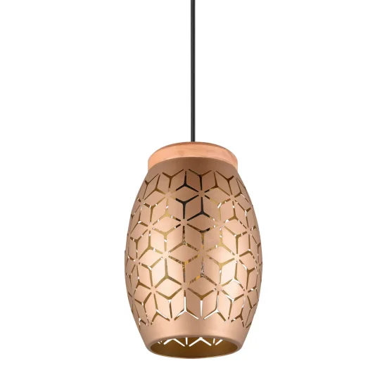 SOSPENSIONE DA SOFFITTO 1 LUCE METALLO CAFFÈ E27 BIRKITA 2