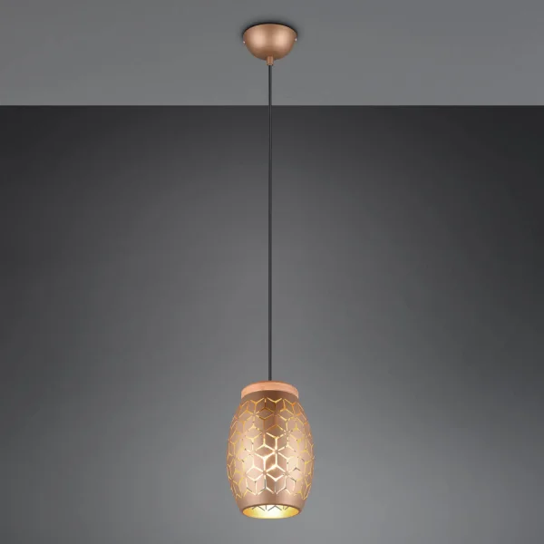 SOSPENSIONE DA SOFFITTO 1 LUCE METALLO CAFFÈ E27 BIRKITA