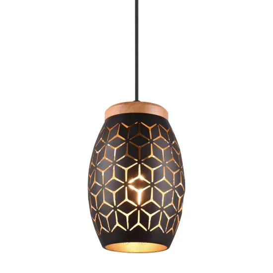 SOSPENSIONE A SOFFITTO 1 LUCE METALLO NERO E27 BIRKITA