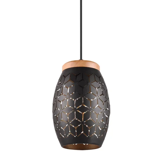 SOSPENSIONE A SOFFITTO 1 LUCE METALLO NERO E27 BIRKITA 2