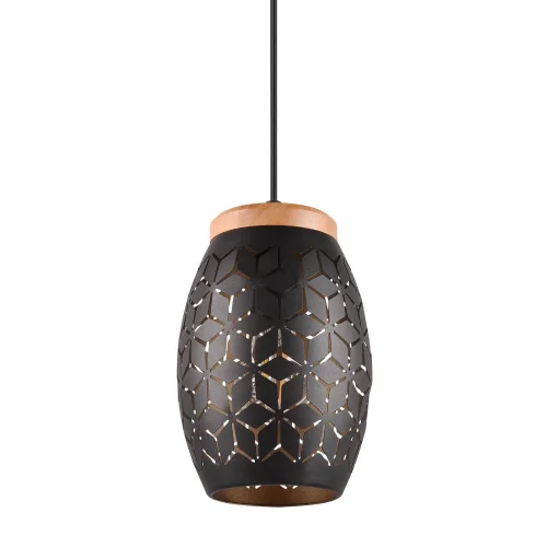 SOSPENSIONE A SOFFITTO 1 LUCE METALLO NERO E27 BIRKITA