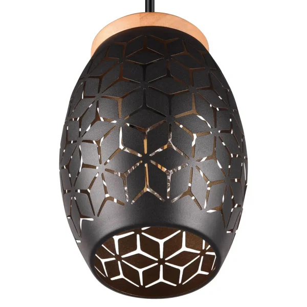 SOSPENSIONE A SOFFITTO 1 LUCE METALLO NERO E27 BIRKITA