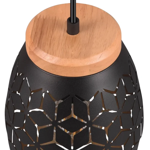 SOSPENSIONE A SOFFITTO 1 LUCE METALLO NERO E27 BIRKITA