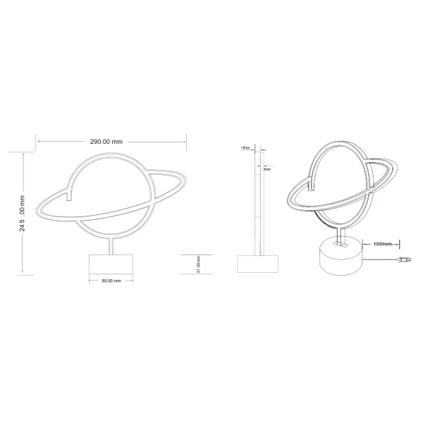 LAMPADA DA TAVOLO LED 1,6 W USB PIANETA