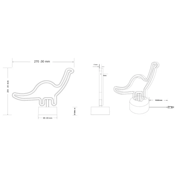 LAMPADA DA TAVOLO LED 1,6 W USB DINOSAURO