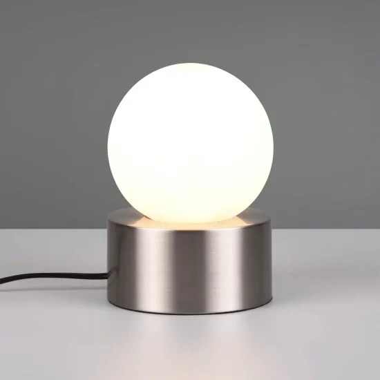 LAMPADA DA TAVOLO TATTILE NICKEL SATINATO E14 HESPERIA