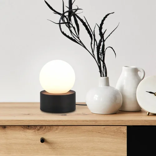 LAMPADA DA TAVOLO TATTILE NERA E14 HESPERIA