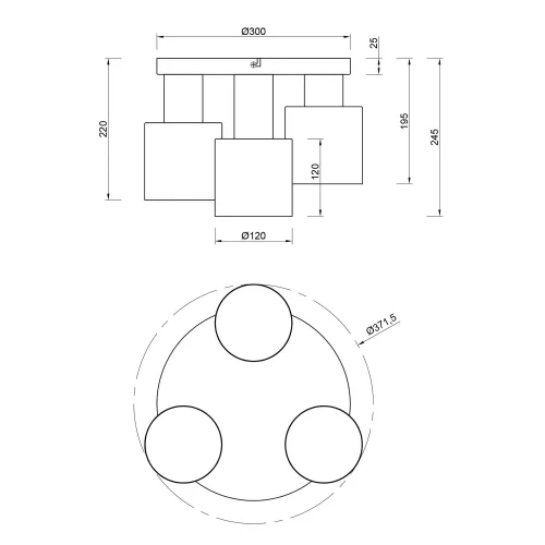 PLAFONIERA A 3 LUCI E27 AQUILES PLAFONIERA A 3 LUCI E27 AQUILES