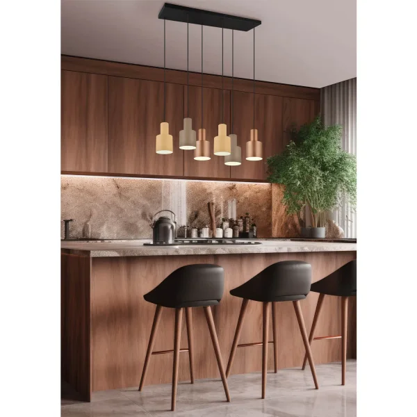 SOSPENSIONE DA SOFFITTO 6 LUCI E27 AQUILES