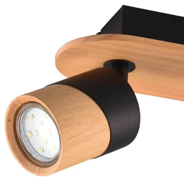 SPOT DA SOFFITTO 2 LUCI GU10 NERO AMARU