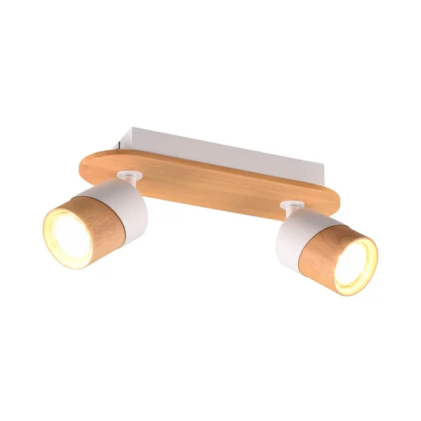 PROIETTORE DA SOFFITTO 2 LUCI GU10 BIANCO AMARU