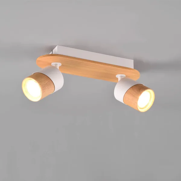 PROIETTORE DA SOFFITTO 2 LUCI GU10 BIANCO AMARU