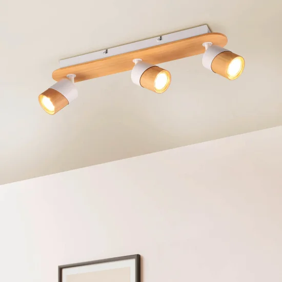 PROIETTORE DA SOFFITTO 3 LUCI GU10 BIANCO AMARU