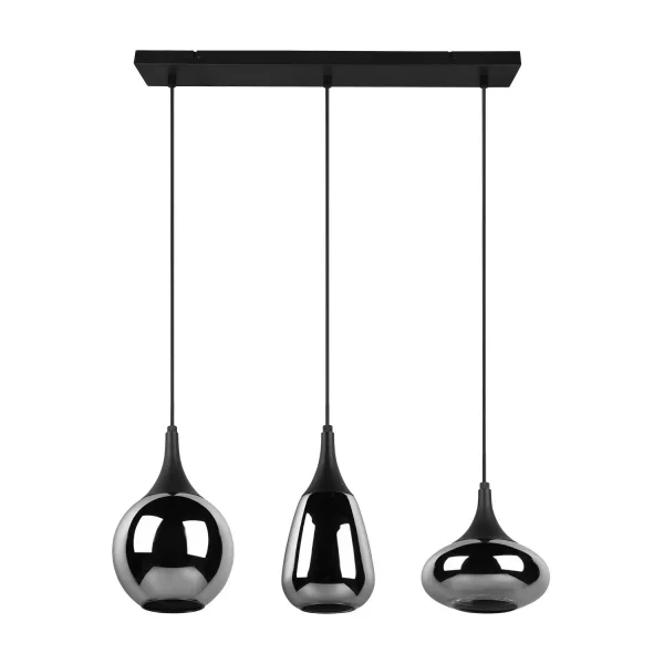 SOSPENSIONE A 3 LUCI COLORE ACCIAIO CROMATO E14 LESLIE SOSPENSIONE A 3 LUCI COLORE ACCIAIO CROMATO E14 LESLIE