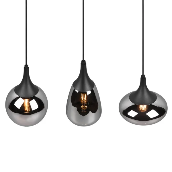 SOSPENSIONE A 3 LUCI COLORE ACCIAIO CROMATO E14 LESLIE SOSPENSIONE A 3 LUCI COLORE ACCIAIO CROMATO E14 LESLIE