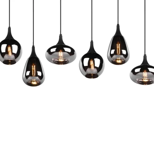 SOSPENSIONE 6 LUCI COLORE ACCIAIO CROMATO E14 LESLIE SOSPENSIONE 6 LUCI COLORE ACCIAIO CROMATO E14 LESLIE