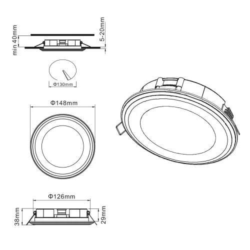 FARETTO INCASSATO LED 10W 3000K CROMATO ARANZA