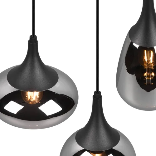 SOSPENSIONE 8 LUCI COLORE ACCIAIO CROMATO E14 LESLIE