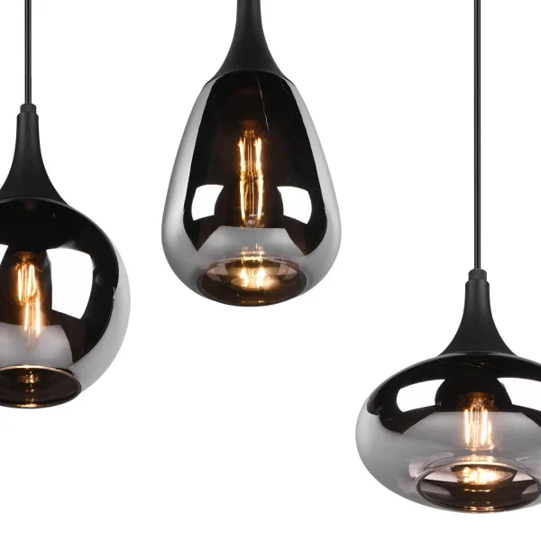 SOSPENSIONE 8 LUCI COLORE ACCIAIO CROMATO E14 LESLIE