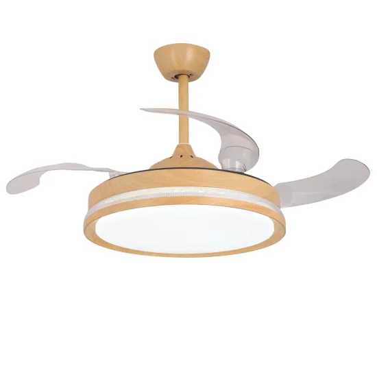 Ventilatore da Soffitto con Pale Retrattili LED 35W 2700–6000K Effetto Legno Lorelei | Lúzete