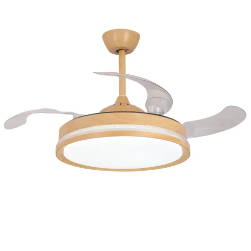 Ventilatore da Soffitto con Pale Retrattili LED 35W 2700–6000K Effetto Legno Lorelei | Lúzete