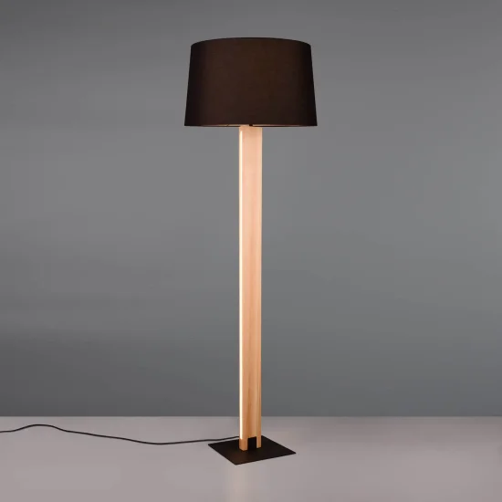 LAMPADA DA TERRA E27 BASE IN LEGNO CON LED 10W ROXANA 2