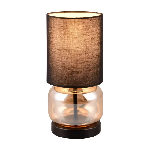 LAMPADA DA TAVOLO BASE IN VETRO AMBRA E27 ELISEO