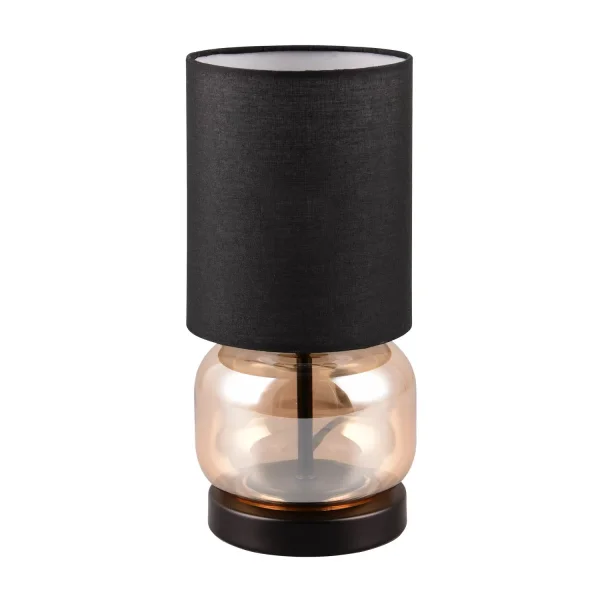 LAMPADA DA TAVOLO BASE IN VETRO AMBRA E27 ELISEO