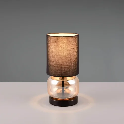 LAMPADA DA TAVOLO BASE IN VETRO AMBRA E27 ELISEO