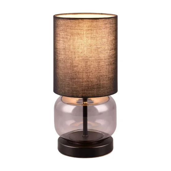LAMPADA DA TAVOLO CON BASE IN VETRO FUMÉ E27 ELISEO