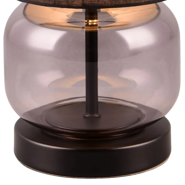 LAMPADA DA TAVOLO CON BASE IN VETRO FUMÉ E27 ELISEO