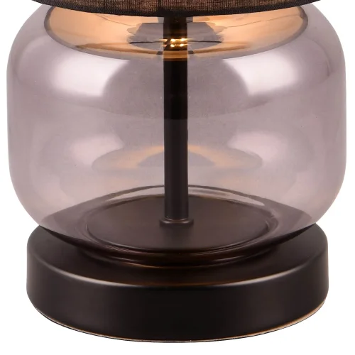 LAMPADA DA TAVOLO CON BASE IN VETRO FUMÉ E27 ELISEO