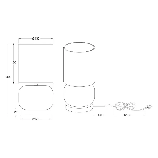 LAMPADA DA TAVOLO CON BASE IN VETRO FUMÉ E27 ELISEO