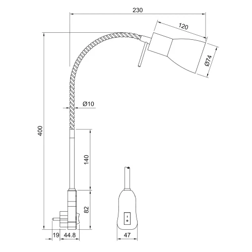 PROIETTORE LED E14 4,9W 3000K NERO LEONEL