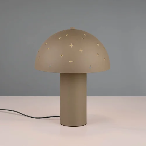 LAMPADA DA TAVOLO IN METALLO GRIGIO MARRONE E14 NISCALO