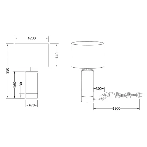 LAMPADA DA TAVOLO METALLO NERO E14 GLADYS
