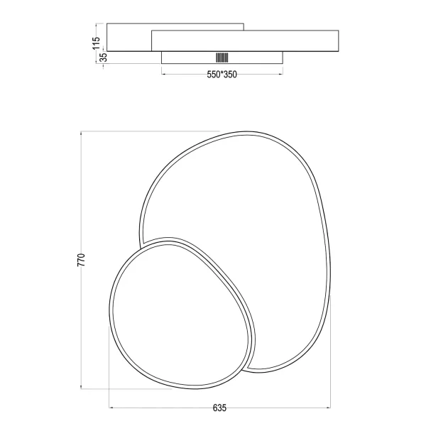 PLAFONIERA LED 45W 2700-6500K NERO RUBY