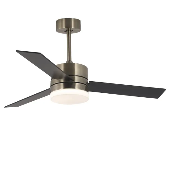 Ventilatore da soffitto con luce LED da 17 W dimmerabile in pelle New Lorenzo | Lúzete