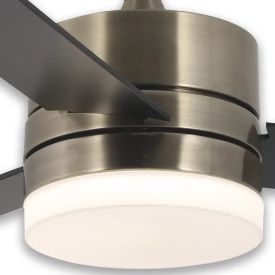 Ventilatore da soffitto con luce LED da 17 W dimmerabile in pelle New Lorenzo | Lúzete 2