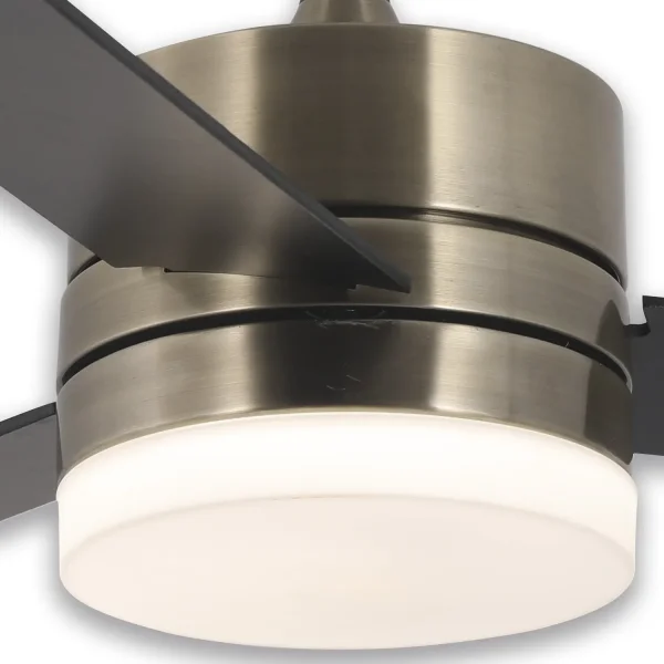 Ventilatore da soffitto con luce LED da 17 W dimmerabile in pelle New Lorenzo | Lúzete