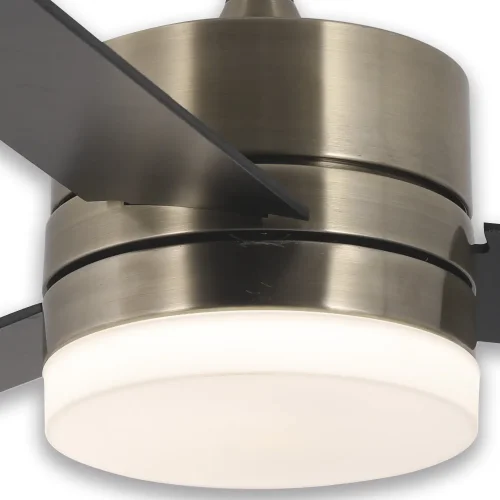 Ventilatore da soffitto con luce LED da 17 W dimmerabile in pelle New Lorenzo | Lúzete