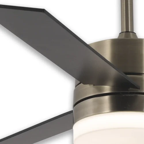 Ventilatore da soffitto con luce LED da 17 W dimmerabile in pelle New Lorenzo | Lúzete