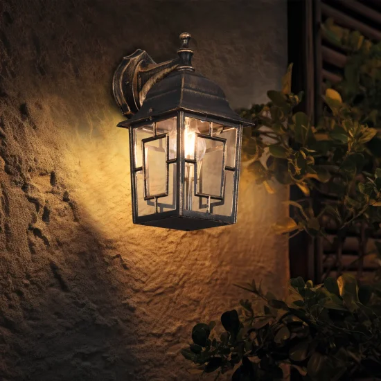 APPLIQUE ESTERNA DISCESA E27 IP44 OSSIDATO 30CM VALESKA