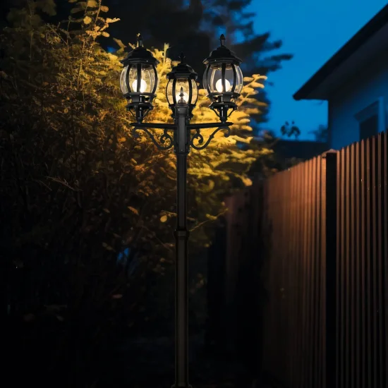 LANTERNA DA ESTERNO E27 IP44 200CM NERO ELOWEN