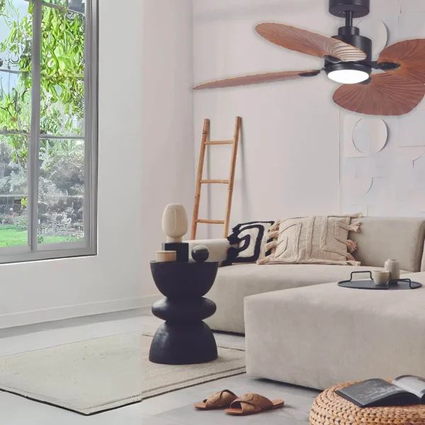 VENTILATORE DA SOFFITTO LED 18W REGOLABILE 4 PALE MOTORE DC LAGOS