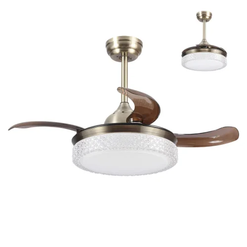 VENTILATORE DA SOFFITTO LED 28W REGOLABILE 4 PALE PIEGHEVOLI MOTORE DC LESTER VENTILATORE DA SOFFITTO LED 28W REGOLABILE 4 PALE PIEGHEVOLI MOTORE DC LESTER